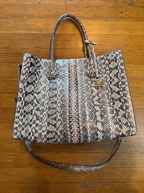 Michael Kors Large Mercer Snakeskin Tote with Crossbody Strap